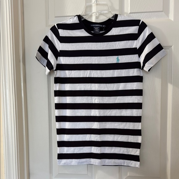 Ralph Lauren Women’s Black and White Striped T-Shirt - Picture 1 of 1